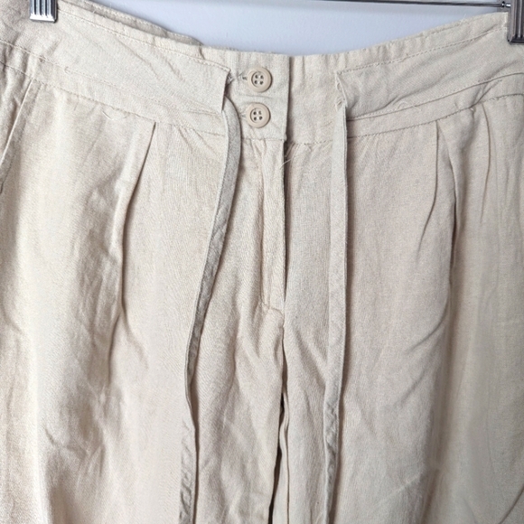 Seduction Tan Women's Linen/Rayon Pants Straight Leg Carrier Office Size Large - Picture 6 of 13
